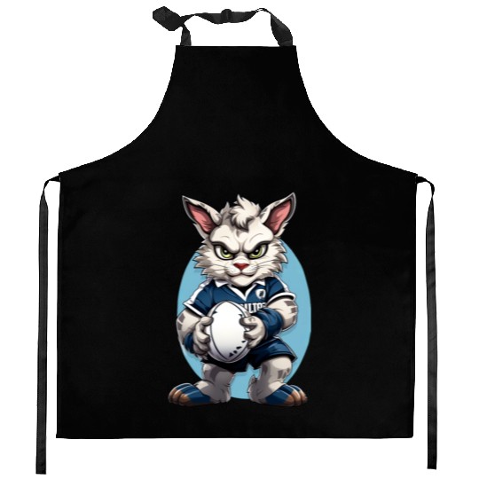 Rugby cats Kitchen Aprons
