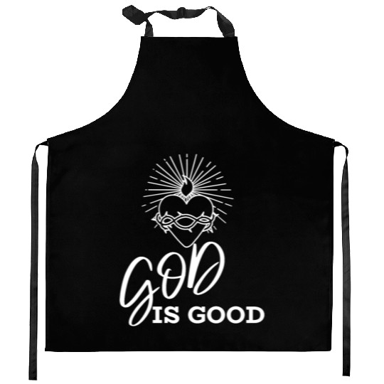 God is good Kitchen Aprons