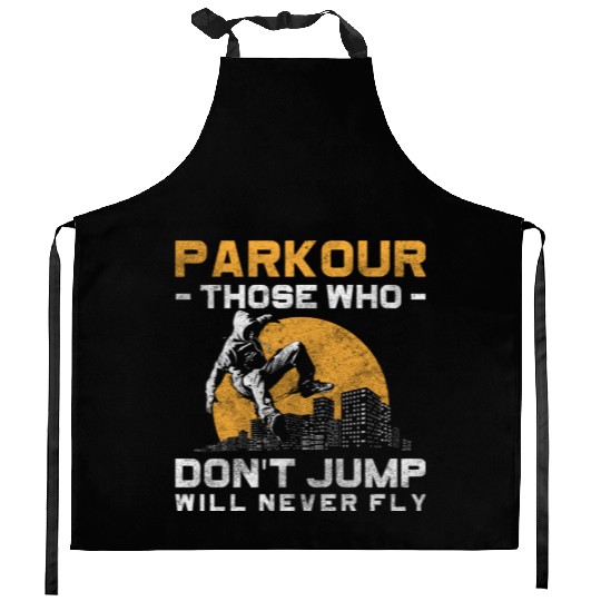 Freerunning Extreme Sport Underground Stunt Kitchen Aprons