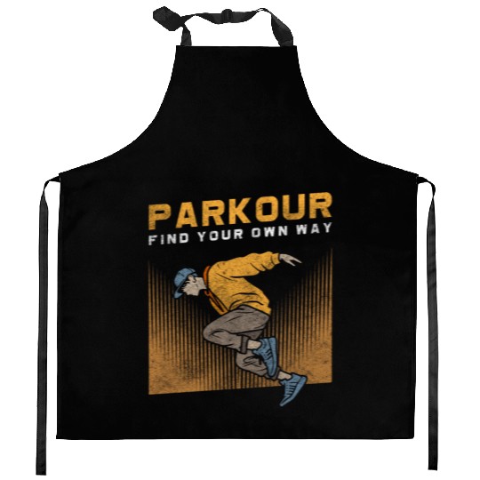 Parkour Extreme Underground Stunt Kitchen Aprons