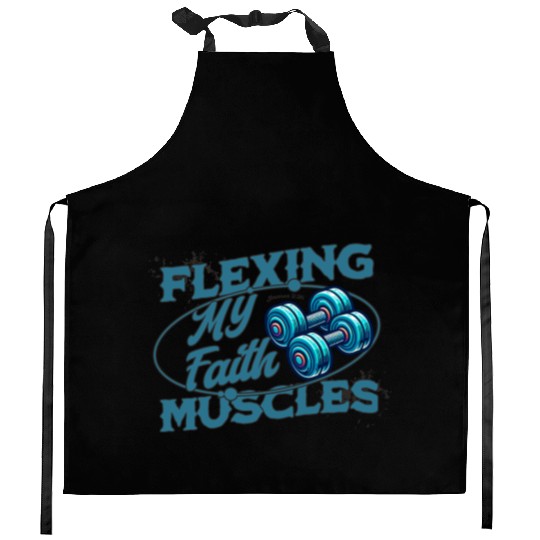 Flexing My Faith Muscles- James 2:26 Kitchen Aprons
