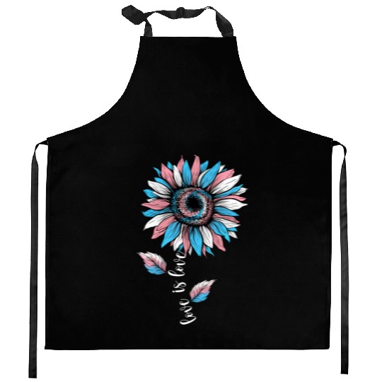 Rainbow Sunflower Love Is Love LGBT Pride Kitchen Aprons