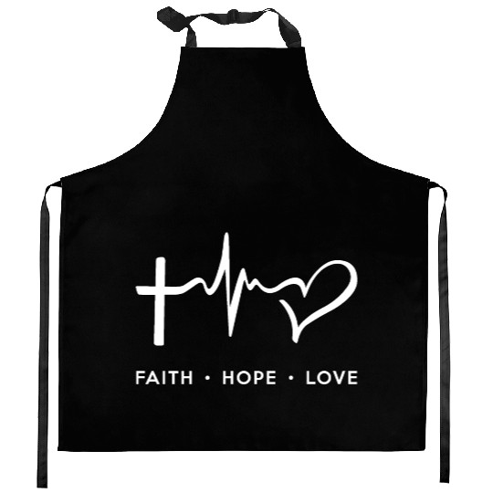 Faith Hope Love - White Kitchen Aprons