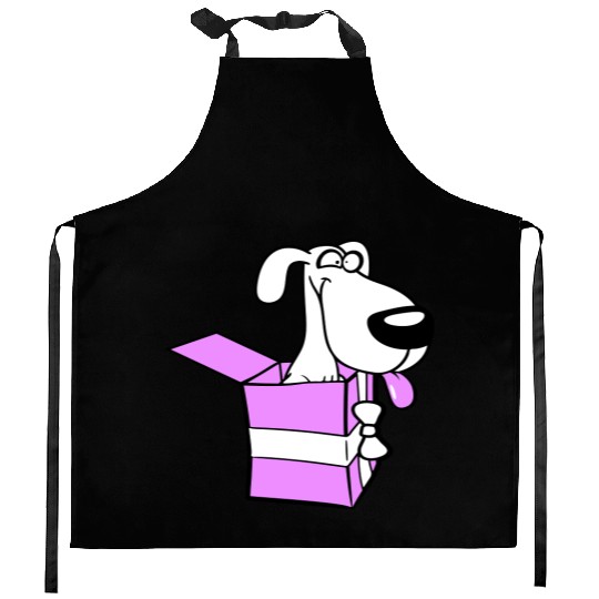 Dog Pet Gift Box Funny Crazy Surprise Fun Puppy Kitchen Aprons