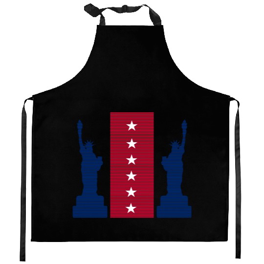 Stylized Statue of Liberty Graphic Design Kitchen Aprons