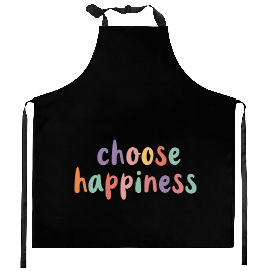 Choose Happiness Retro Colorful Pastel Kids Kitchen Aprons