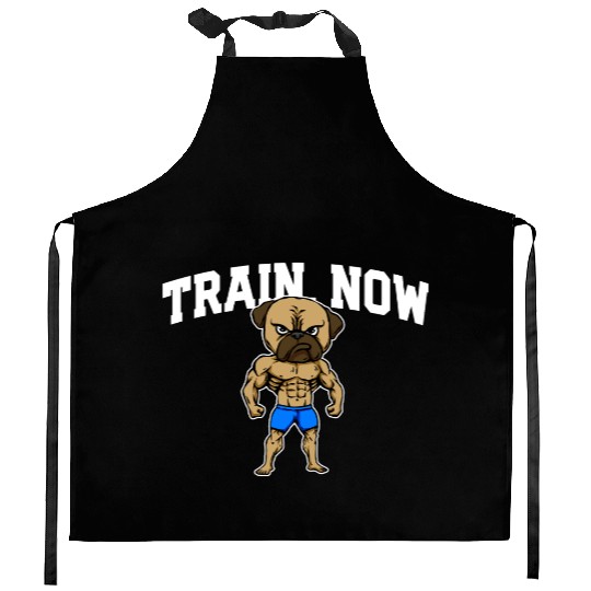Train Now Workout Motivational Quote Gym Kitchen Aprons