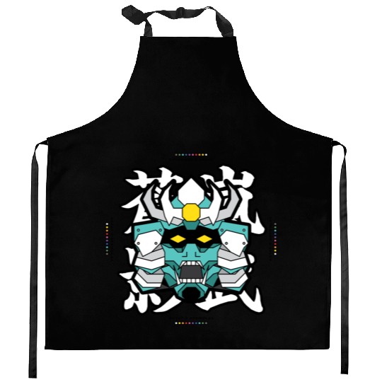 SEKMOLAI - Samurai Teal Kitchen Aprons