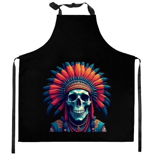 Feathered Skull Kitchen Aprons
