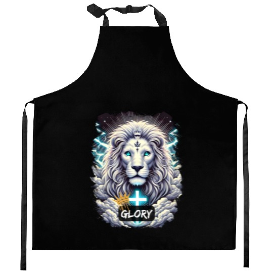 White Lion Of Judah Glory Kitchen Aprons