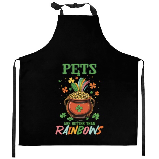 St Patricks Day Pets Better Than Rainbows Kitchen Aprons