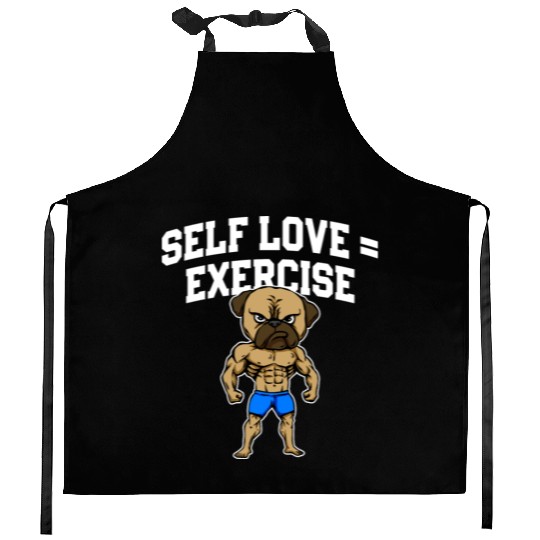 Self Love Exercise Workout Motivational Quote Gym Kitchen Aprons