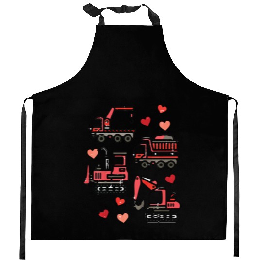 Valentines Construction Trucks Boys Kids Toddler Kitchen Aprons