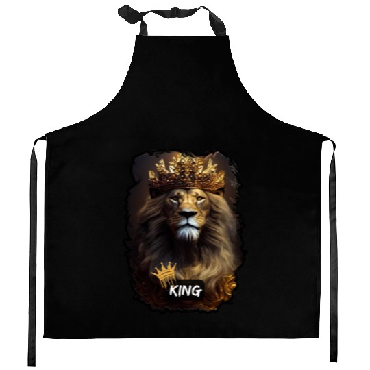 lion of judah - king Kitchen Aprons