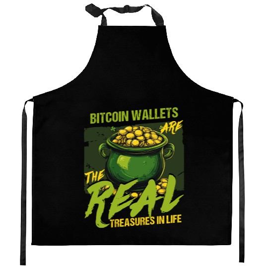 St Patricks Day Bitcoin Wallets The Real Treasures Kitchen Aprons