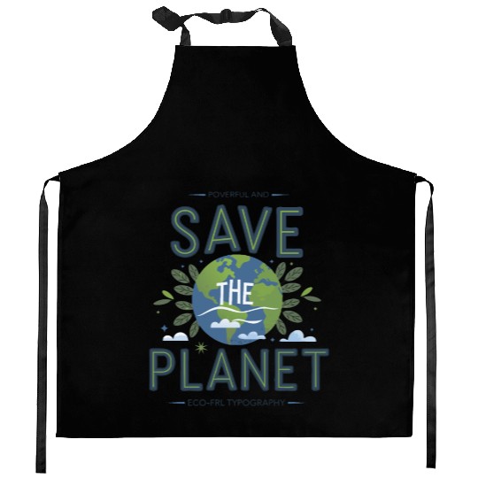 Save the Planet: A Call for Environmental Action Kitchen Aprons