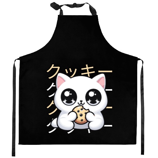 Cute Cat Japanese Kawaii Anime Cat with Cookie Kitchen Aprons
