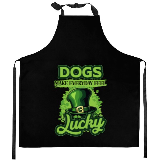 St Patricks Day Dogs Make Everyday Feel Lucky Kitchen Aprons