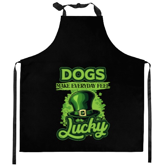 St Patricks Day Dogs Make Everyday Feel Lucky Kitchen Aprons
