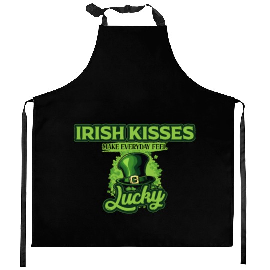 Irish Kisses Make Everyday Feel Lucky St Patricks Kitchen Aprons