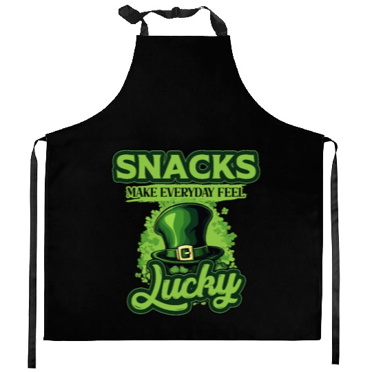 Snacks Make Everyday Feel Lucky St Patricks Day Kitchen Aprons