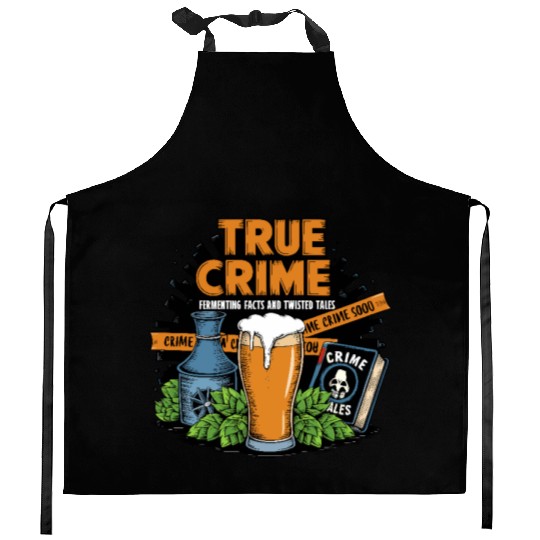 Craft Beer Brewing & True Crime Twisted Tales Kitchen Aprons