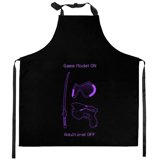 Game Mode: ON, Adulting: OFF Gaming Tech Kitchen Aprons