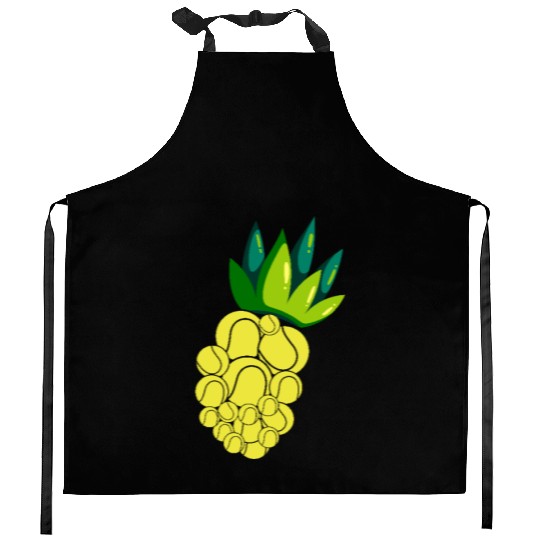 Pineapple Tennis Vibes for Summer Fun Kitchen Aprons