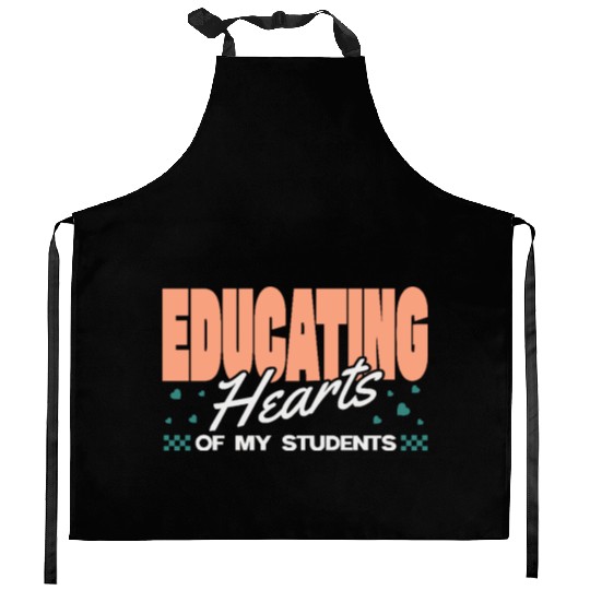 Educating Hearts Of My Student Cute Teacher Kitchen Aprons