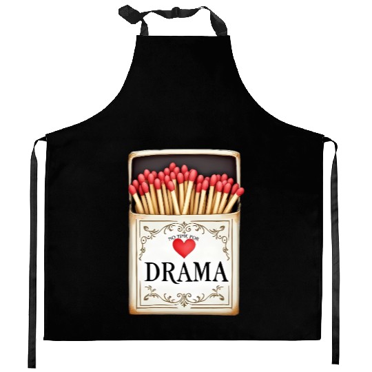 anti valentine no time for drama Kitchen Aprons