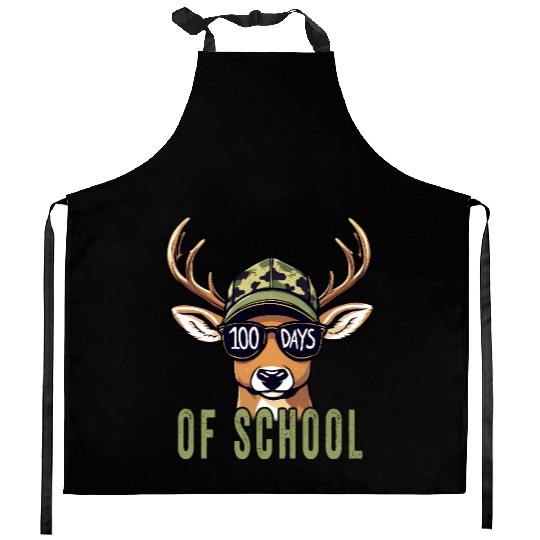 Bucked' 100 Days Of School Deer Kitchen Aprons