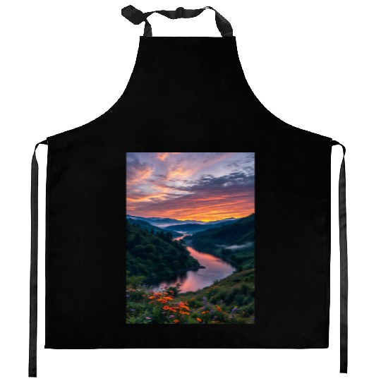 Twilight Riverbend Kitchen Aprons