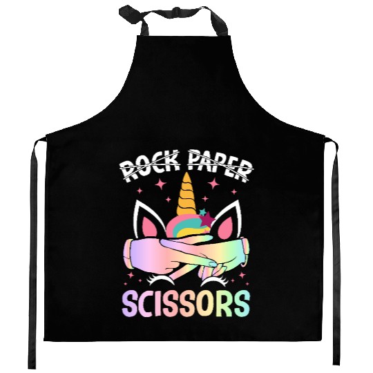 Funny Lesbian Pride LGBTQ Rock Paper Scissors Kitchen Aprons