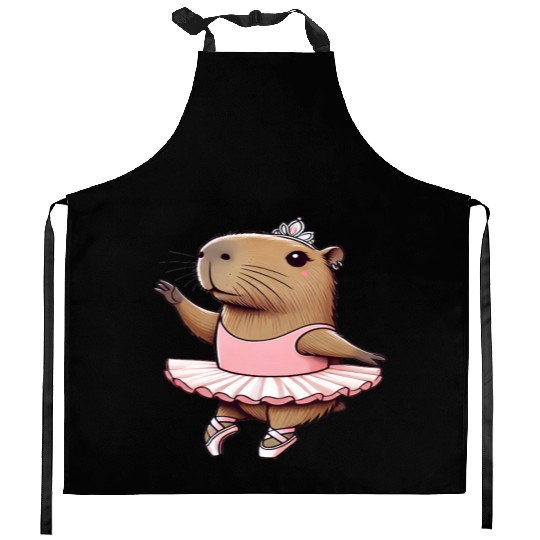 Ballerina Capybara Ballet Dance Plié, Chassé Jetté Kitchen Aprons