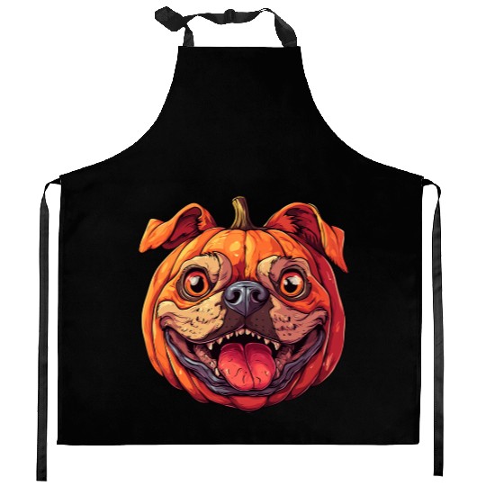 Pumpkin Dog Halloween Dog Pumpkin Kitchen Aprons