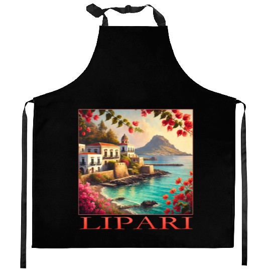 Lipari Volcano Mediterranean Terracotta Vacation Kitchen Aprons