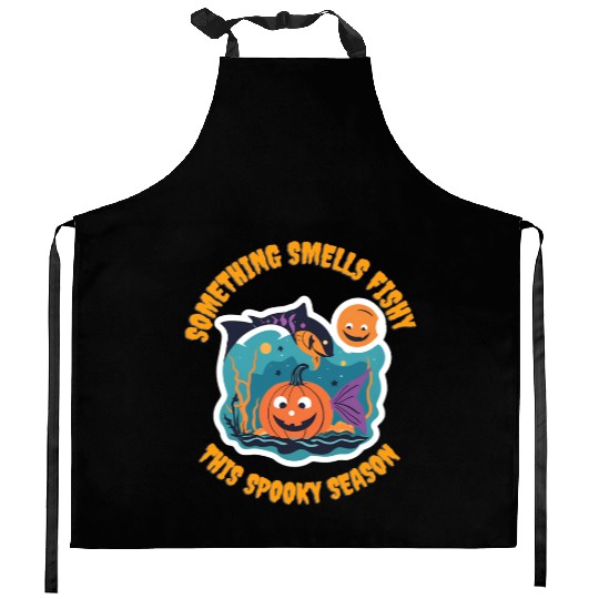 Something smells fishy this spooky season Kitchen Aprons
