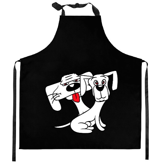 2 Dogs Looking Funny Silly Sitting Cool Team Crew Kitchen Aprons