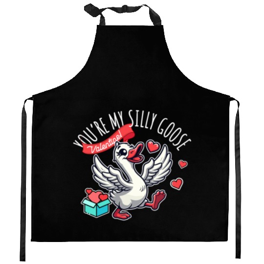 You’re My Silly Goose – Funny Valentine Design Kitchen Aprons