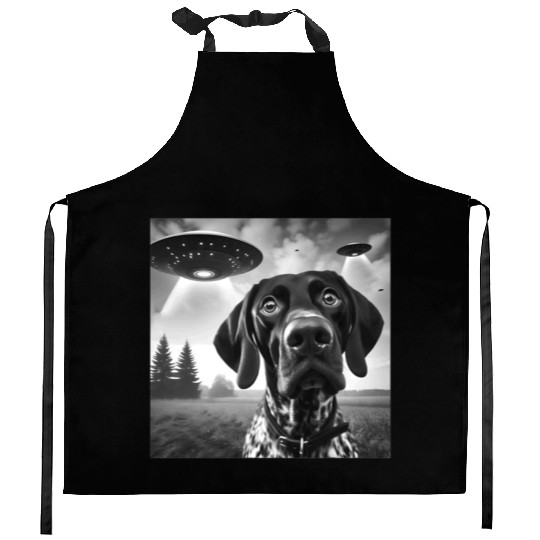 German Shorthaired Pointer Funny Sci-fi Graphic Se Kitchen Aprons
