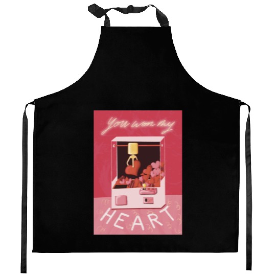 Retro Valentine Claw Machine You Won My Heart Kitchen Aprons