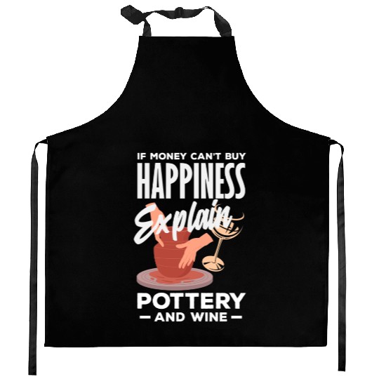 Explain Happiness Pottery And Wine Kitchen Aprons