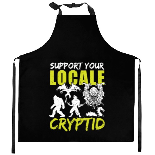 UFO Fantasy Cryptid Support Your Locale Cryptid Kitchen Aprons