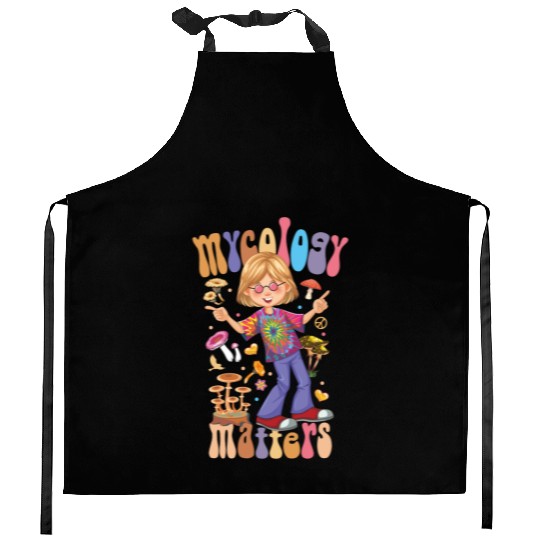 Mushroom Fungi Mycology Matters Funny Hippie style Kitchen Aprons