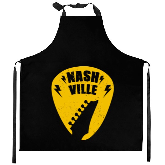Nashville Music City Guitar Pick Kitchen Aprons