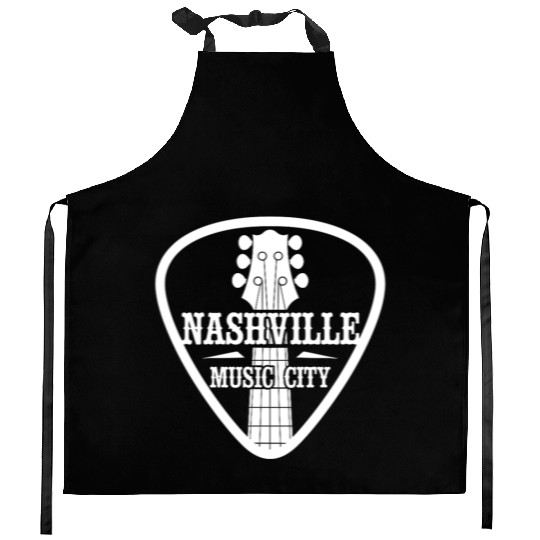 Nashville Music City Guitar Pick Kitchen Aprons