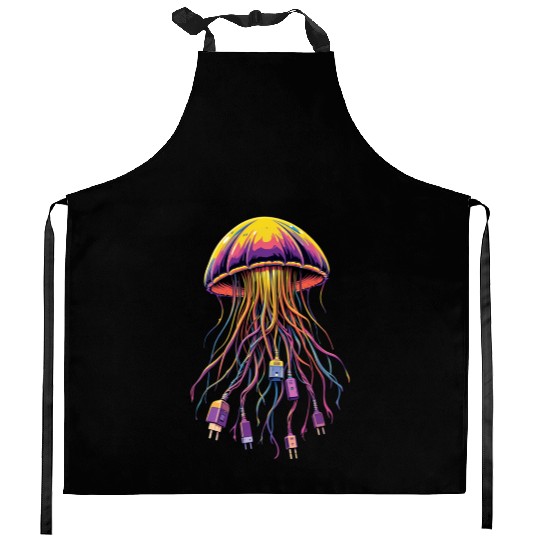 Electric Jellyfish Kitchen Aprons