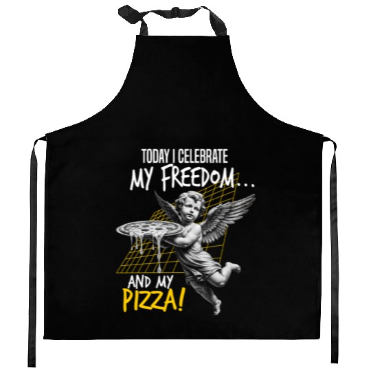 Cherub Angel Cupid Vintage I celebrate my freedom Kitchen Aprons