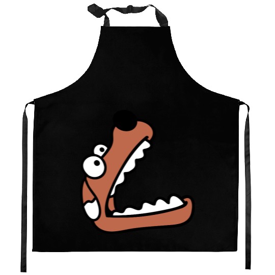 Dog Big Mouth Snout Hunger Looks Up Greedy Eating Kitchen Aprons