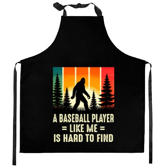 Baseball Player Is Hard To Find, Funny Bigfoot Sas Kitchen Aprons